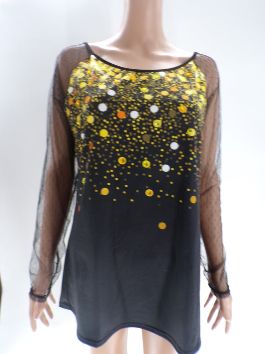 Pre-Owned Costume Top No Tag   XL Adult Yellow  Tap Clogging