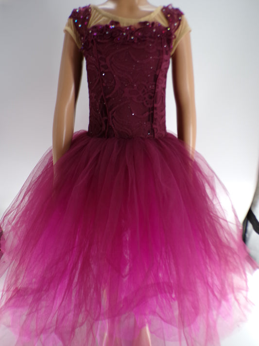 Pre-Owned Costume Gallery  20514 Medium Child Burgundy  Ballet