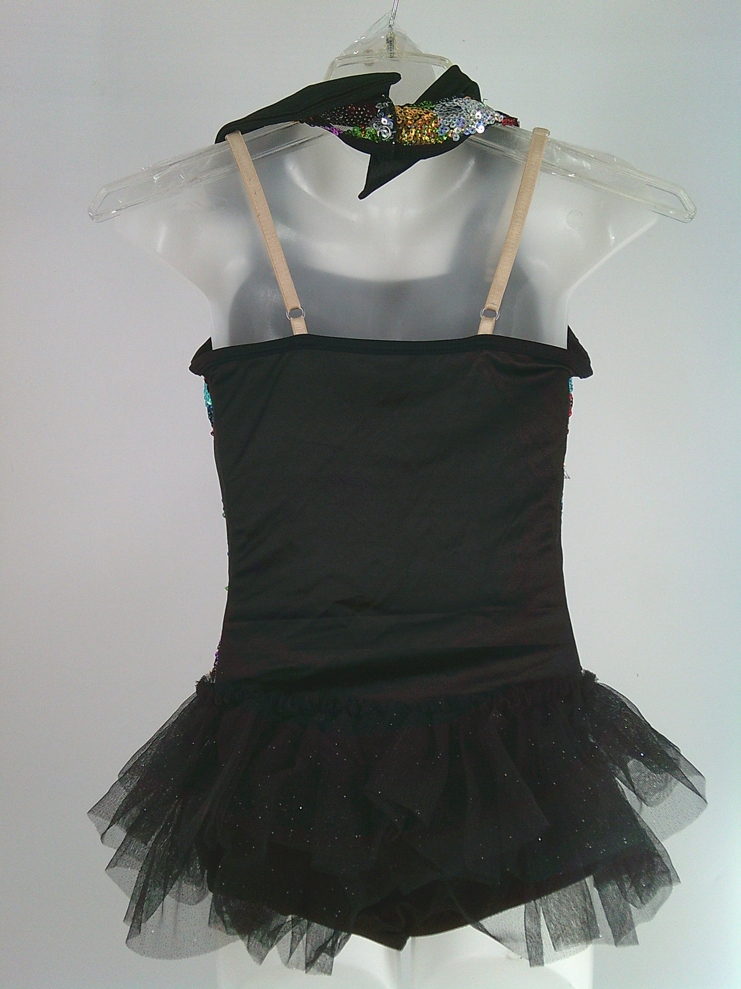 Pre-Owned Costume Weissman  6053 Small Adult Black Colors Jazz Tap Sequins