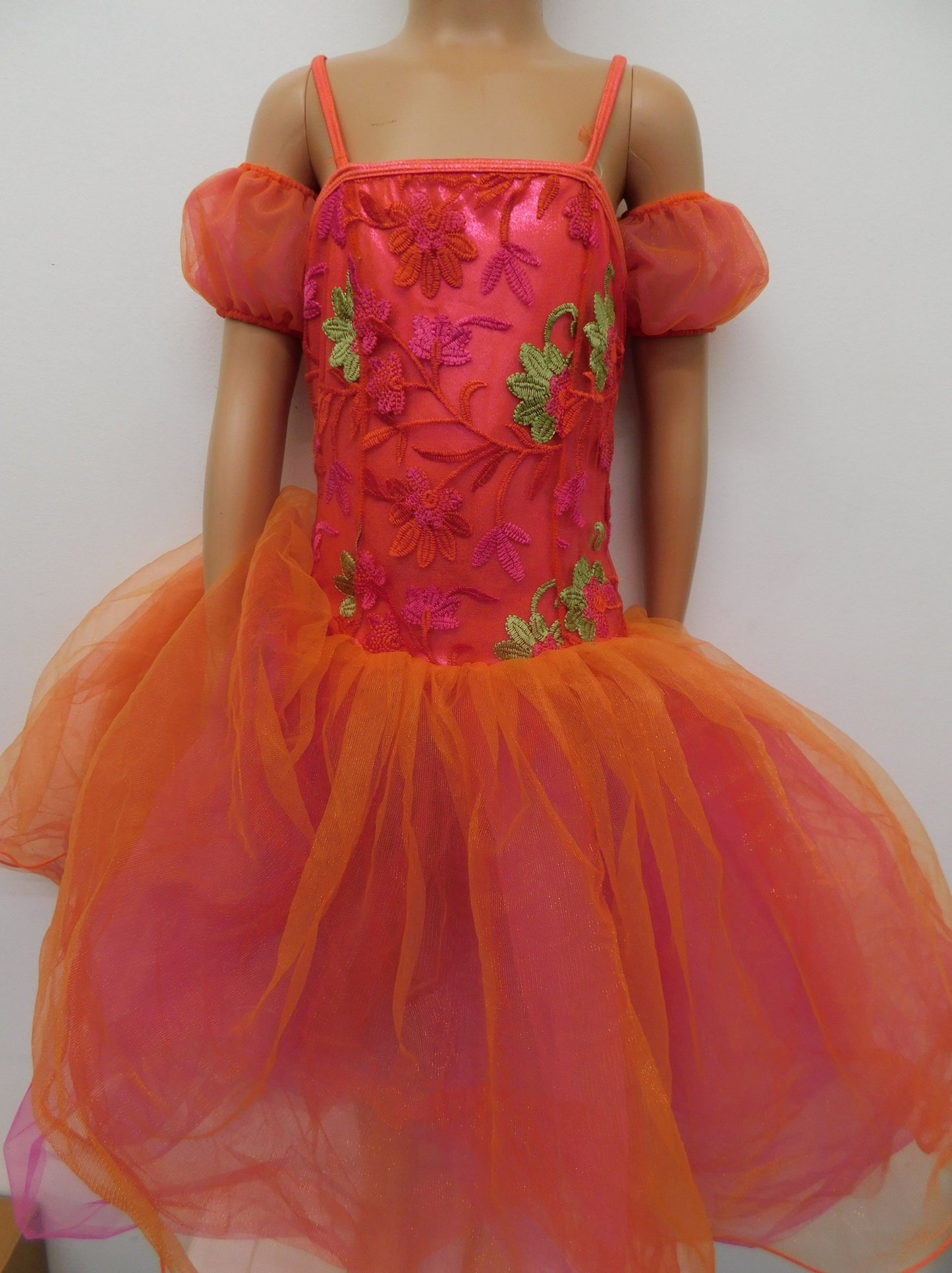 Pre-Owned Costume Curtain Call  C505 Medium Child Orange  Ballet