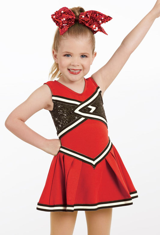 Pre-Owned Costume Weissman 11023 Large Child Red Dress Jazz Sequin Cheerleader