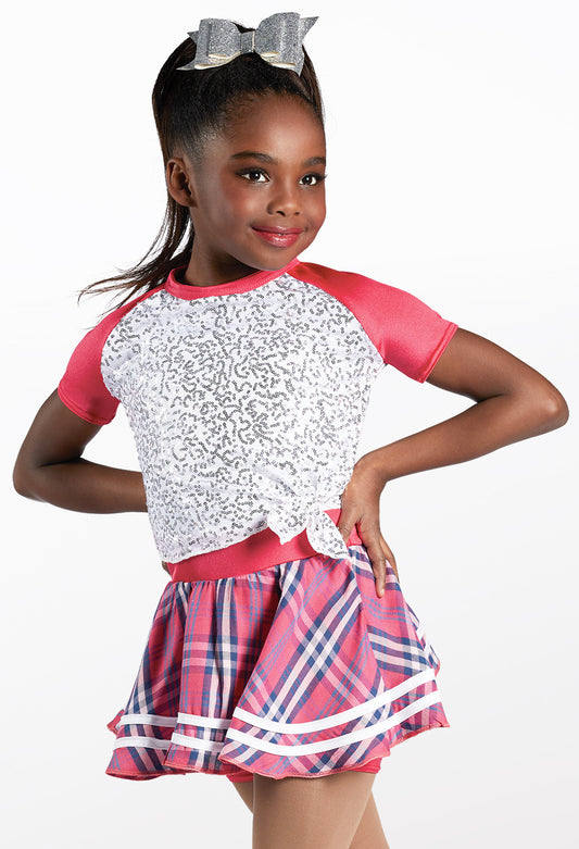 Pre-Owned Costume Weissman  12427 Medium Child Watermelon Skirt Jazz Sequin