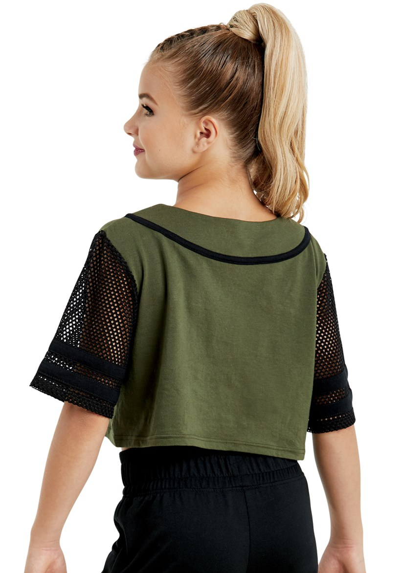 Pre-Owned Baseball Top Balera  AH10981 Medium Child Olive Green  Hip Hop