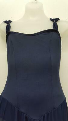 Pre-Owned Costume Medium Adult Blue Body Wrappers P755 Lyrical Ballet Contemporary Dress Leotard Mesh