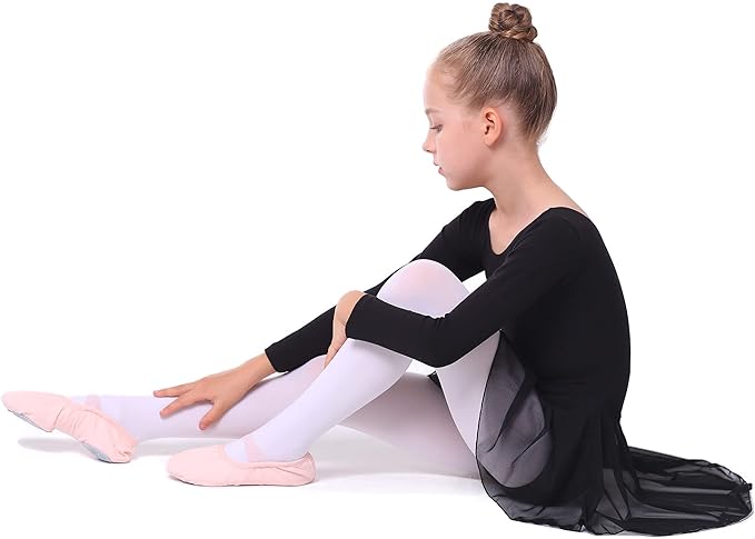 Pre-Owned Dress Leotard XS Child Long Sleeve Sparkle Skirt Ballet Tap