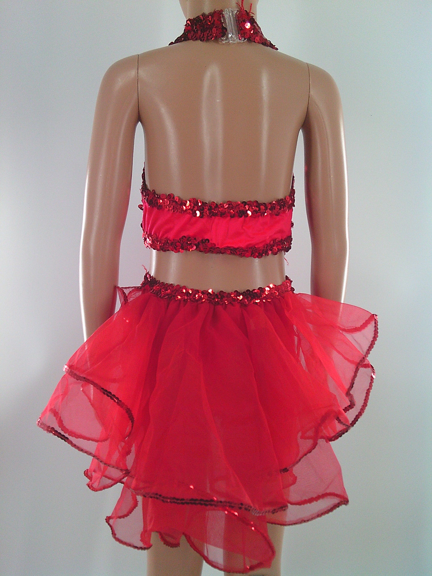 Pre-Owned Costume Unknown   Small Child Red Back skirt Jazz Sequin