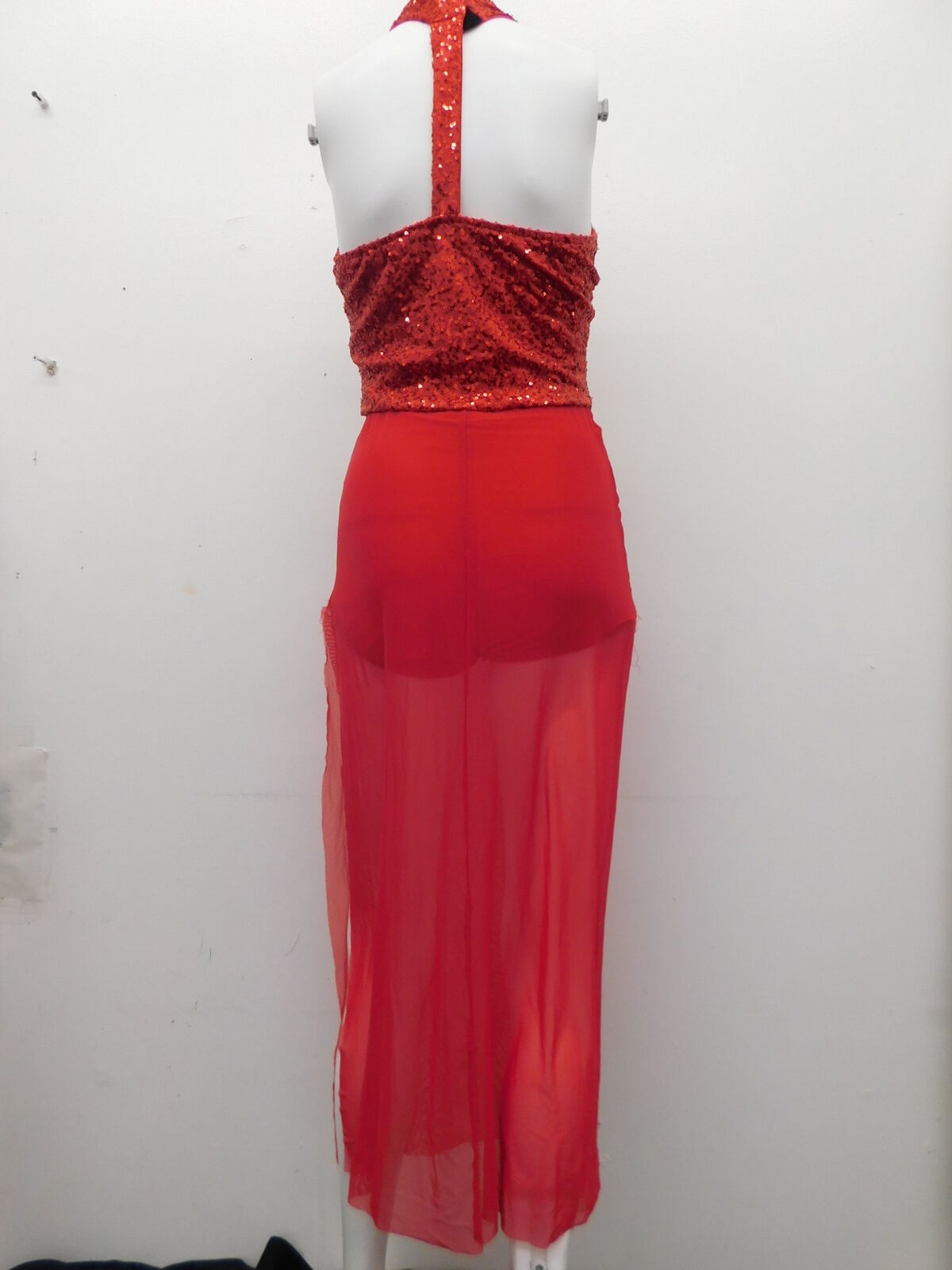 Pre-Owned Costume Sparkle   Medium Adult Red Dress Lyrical Sequin