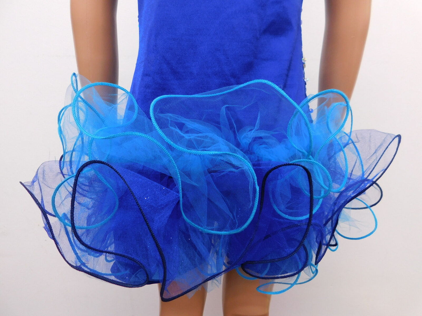 Pre-Owned Costume Curtain Call  E1062 XL Child Blue  Jazz Sequin