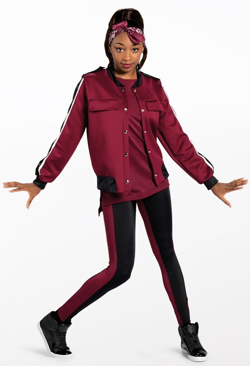 Pre-Owned Costume Weissman 13125 Medium Adult Burgundy Jacket Hip Hop Tap