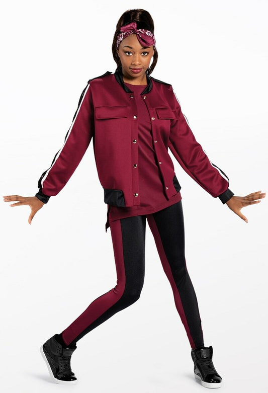 Pre-Owned Costume Weissman 13125 Medium Adult Burgundy Jacket Hip Hop Tap