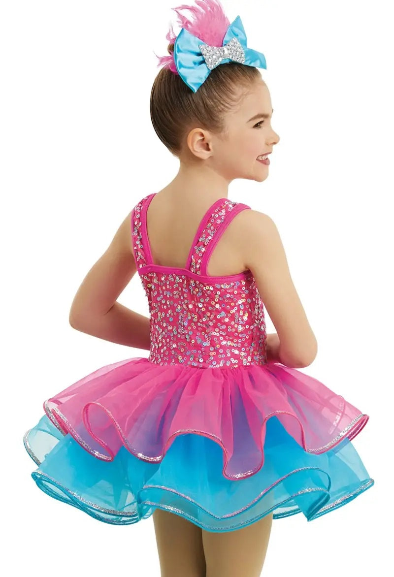 Pre-Owned Costume Weissman  11258 XS Child Yellow Tutu Jazz Tap Sequins