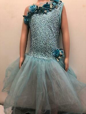 Pre-Owned Costume Weissman  8095 Intermediate Child Blue Tutu Ballet YAGP Sequin