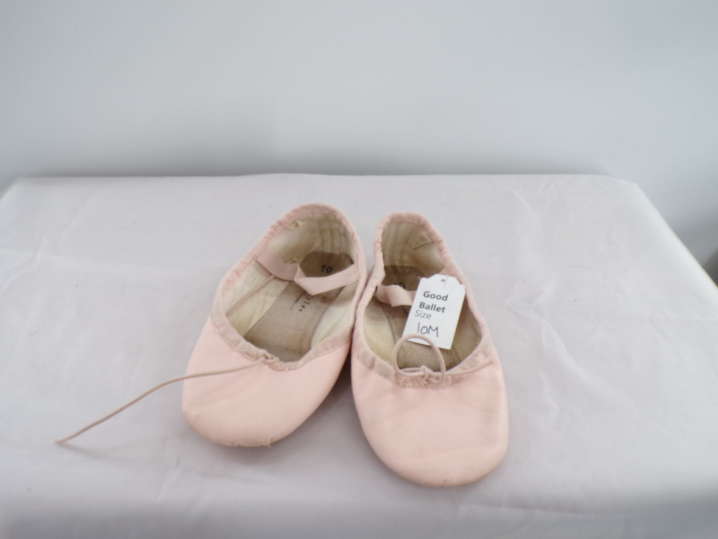 Pre-Owned Ballet Shoes Freestyle Toddler 10M Tie Drawstring Leather Single Strap Full Sole