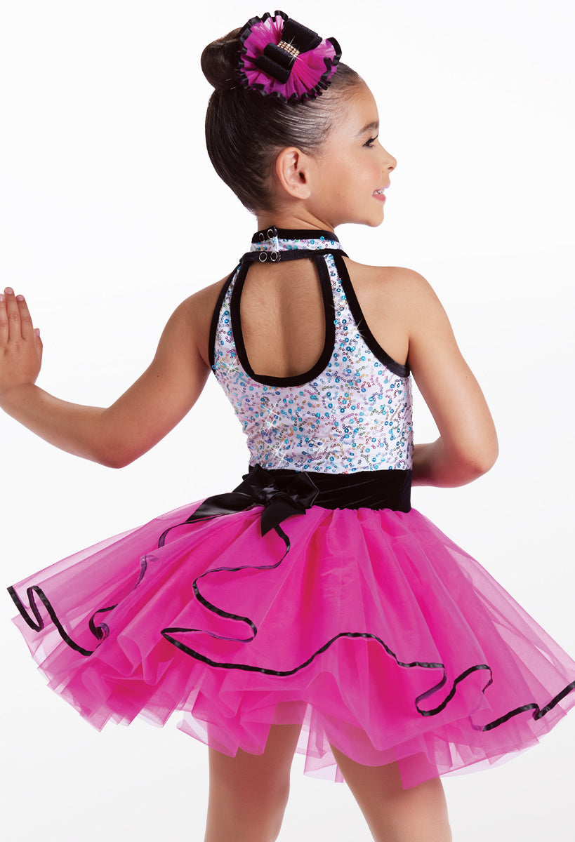 Pre-Owned Costume Weissman  14372 Small Child Hot Pink  Jazz Sequin