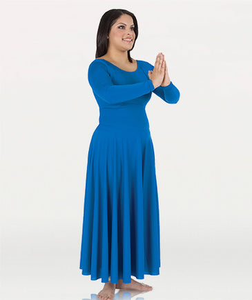 Pre-Owned Costume Small Adult Blue Body Wrappers 512 Lyrical Liturgical Ballet Dress Long Sleeve