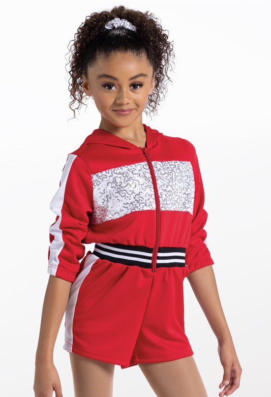 Pre-Owned Costume Weissman  14199 Medium Child Red Jacket Jazz Sequins