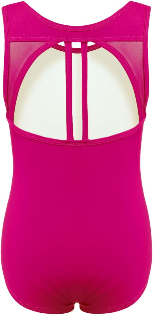 Pre-Owned Leotard Dark Pink Large Child Cotton Mesh Phineein Tank