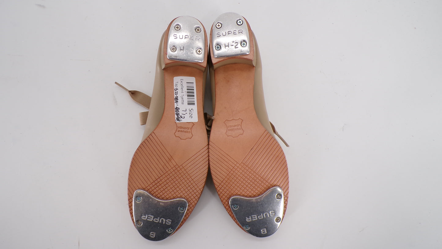 Pre-Owned Tap Shoes Barbette Adult 7.5M Tyette Leather Ribbon Student