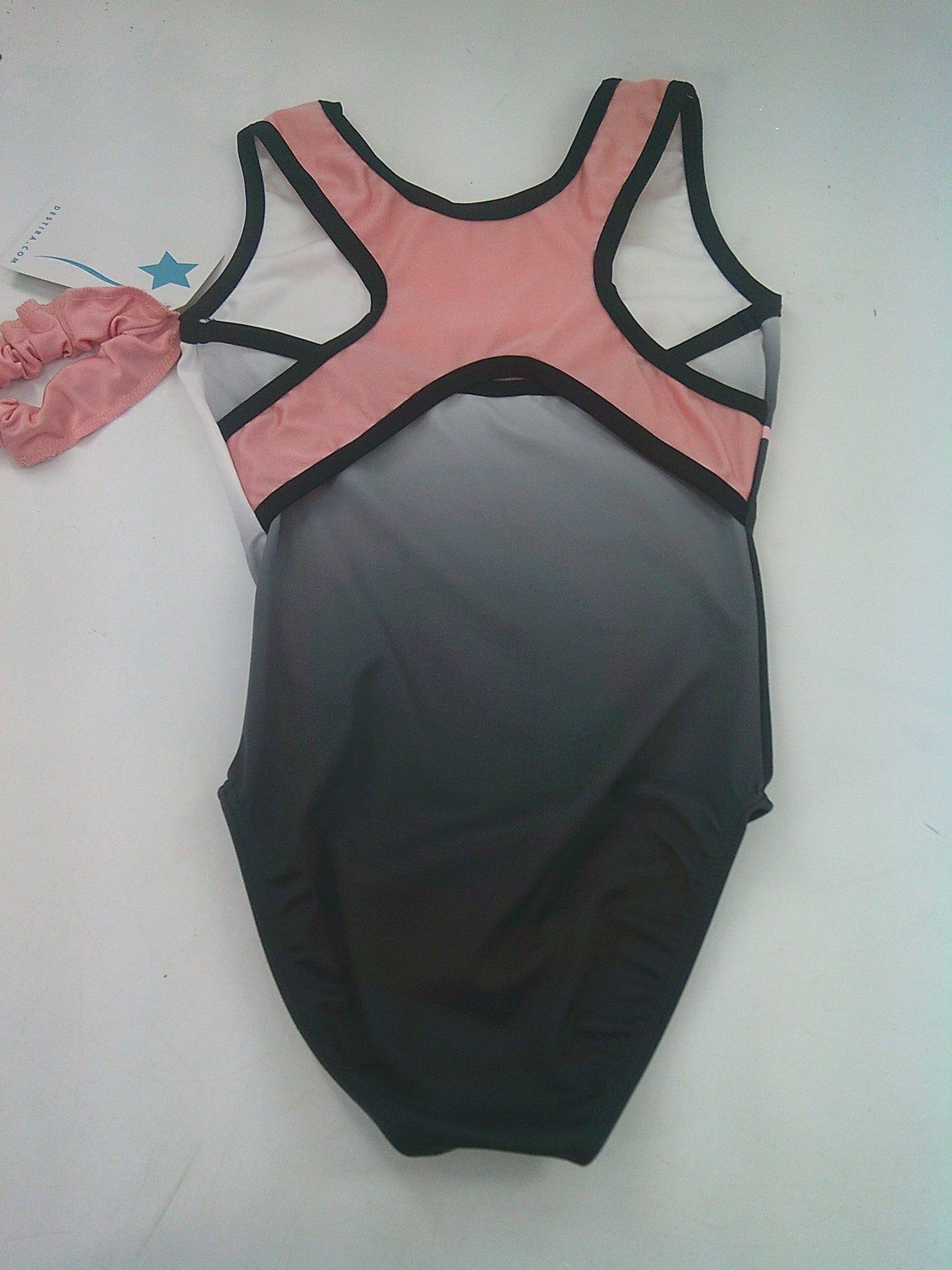 New NEW Leotard Destira Do It Dont Quit Adult Large  Peach Black White Gray Tumbling Acro