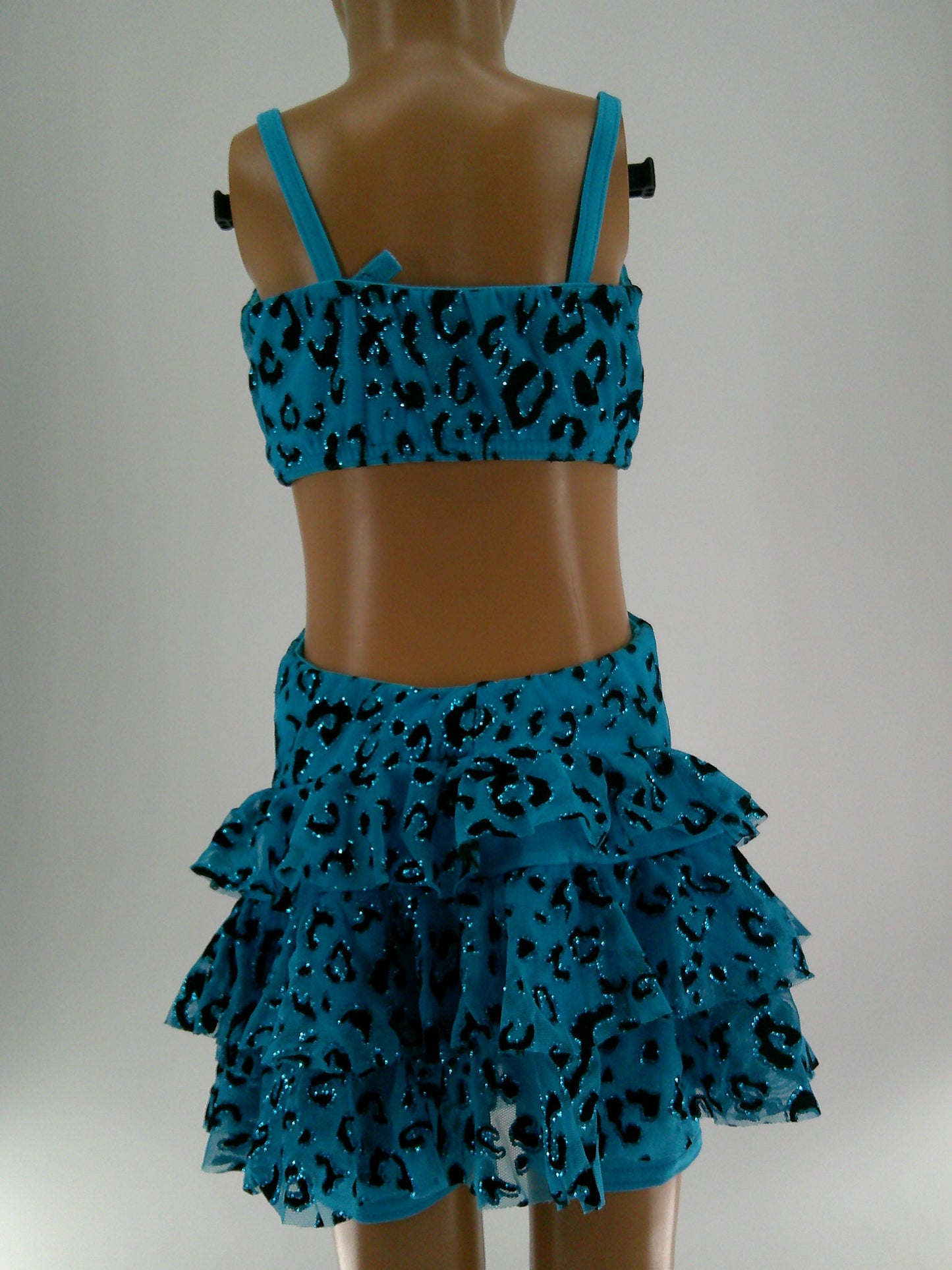 Pre-Owned Costume Kelle   Medium Child Turquoise Mock-ini Jazz Glittle