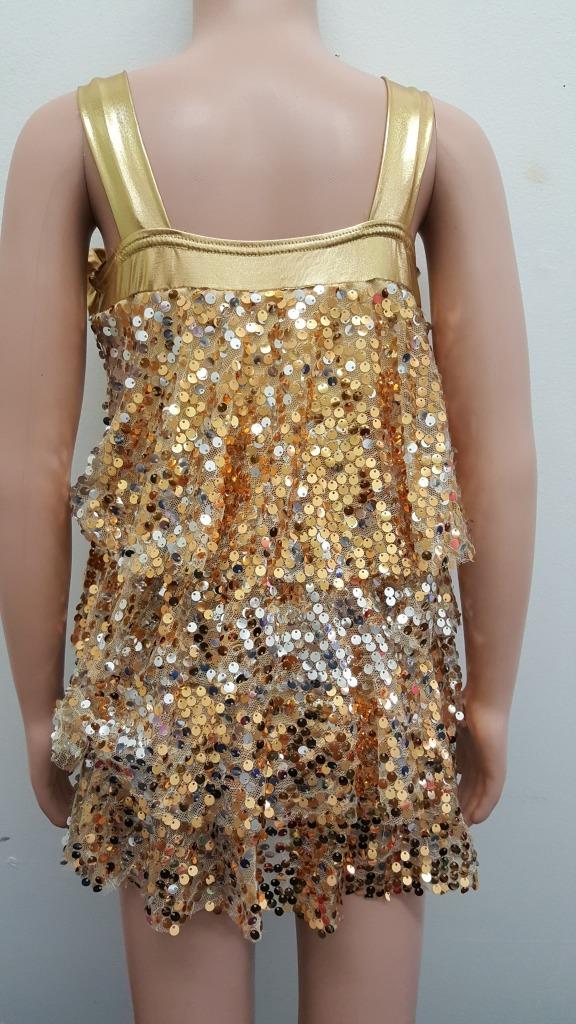 Pre-Owned Costume Weissman  5702 Small Child Gold Ruffles Jazz Sequin