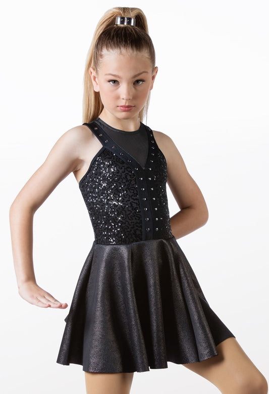 Pre-Owned Costume Weissman  13789 Medium Adult Black Dress Jazz Glitter