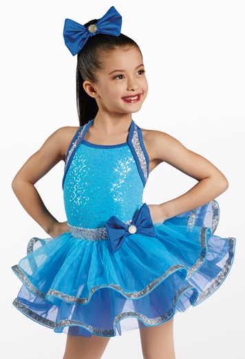 Pre-Owned Costume Weissman  12613 Intermediate Child Turquoise  Jazz
