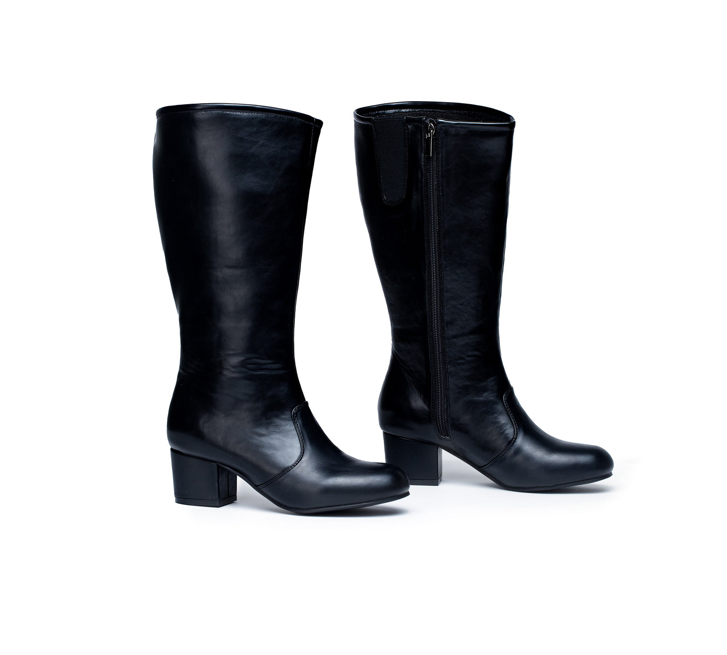 NEW Parade Band Shoes Danz N Motion Dolly 2' Heel Knee High Vinyl Pull-On Rubber Sole