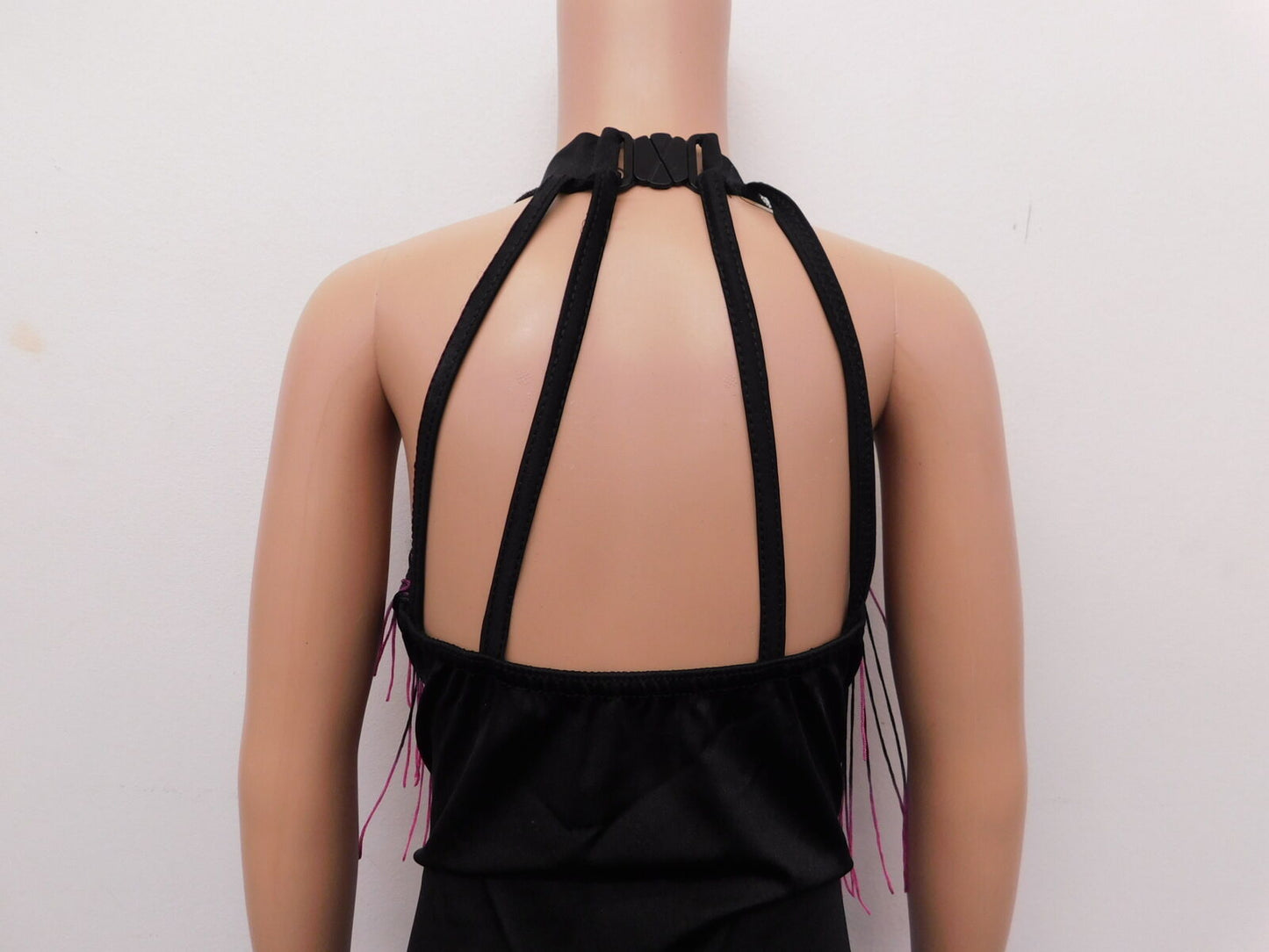 Pre-Owned Costume Costume Gallery  17621 XL Child Pink Fringe Jazz Latin Sequin
