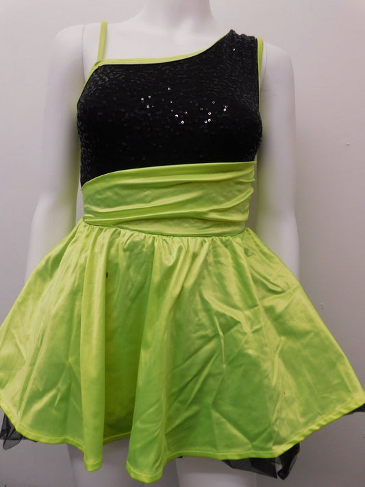 Pre-Owned Costume Balera D8177 Large Child Lime Green Jazz Pageant