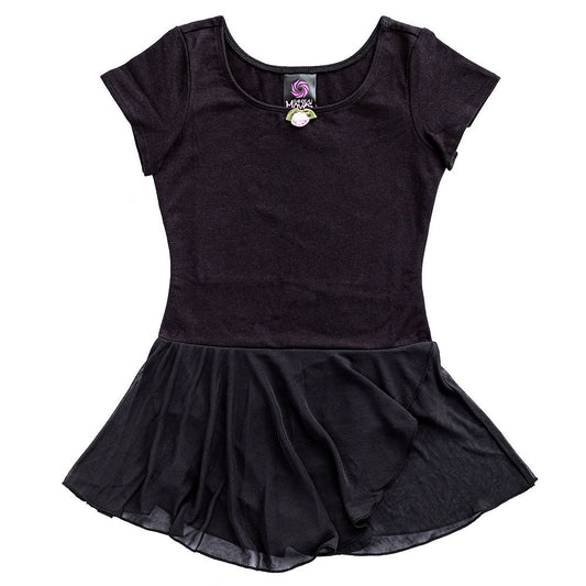 Pre-Owned Leotard Dress Danskin Medium Child Black Short Sleeve Ballet