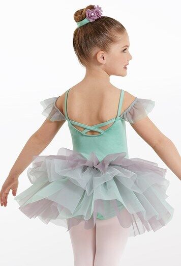 Pre-Owned Costume Weissman  11808 Large Child Green Tutu Ballet Sequin