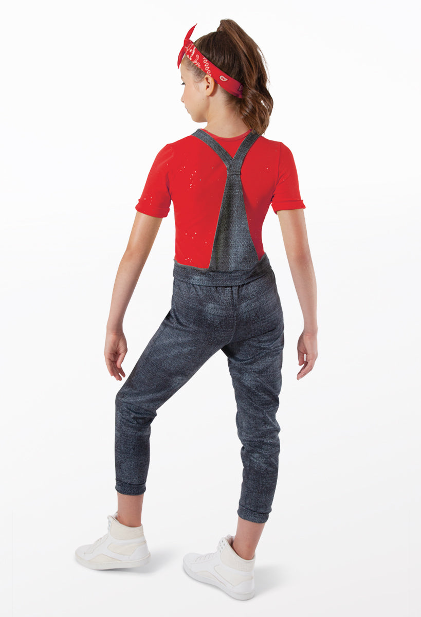 Pre-Owned Costume Weissman  12585 Medium Adult Yellow Overalls Jazz