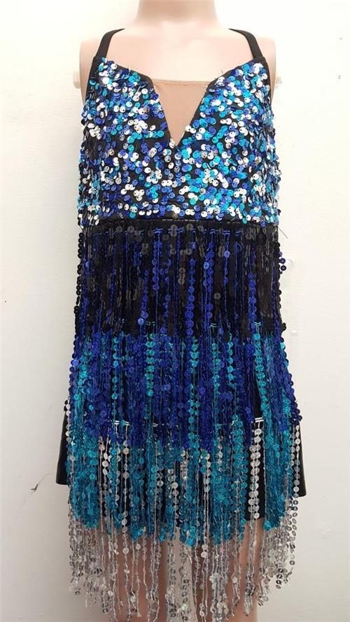 Pre-Owned Costume Art Stone  26W032 XL Child Blue  Jazz Sequin