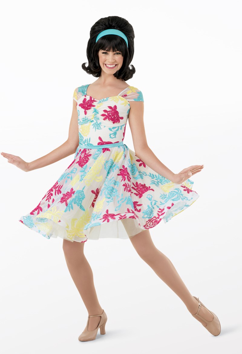 Pre-Owned Costume Weissman  9553 Medium Adult Pink 60's Dress Jazz Tap  Hair Spray