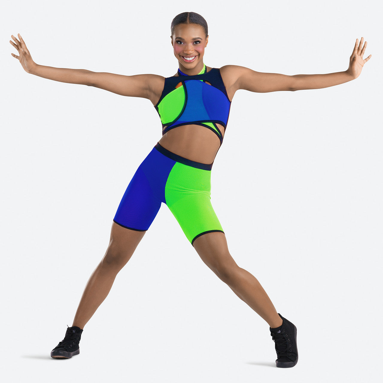 Pre-Owned Costume Revolution  RC24636 Large Child Blue Unitard Jazz Hip Hop Sequin