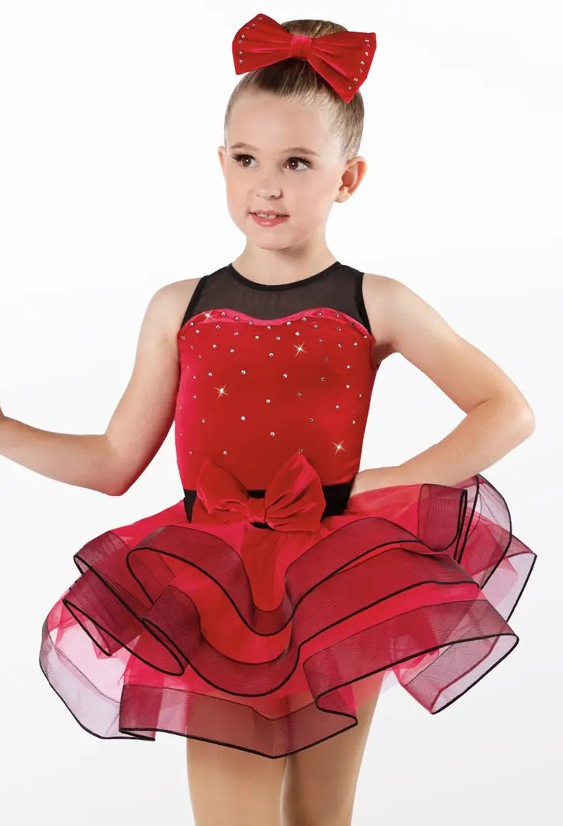Pre-Owned Costume Weissman 13316 Small Child Red Tutu Tap Rhinestones