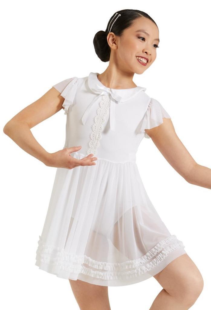 Pre-Owned Costume Weissman  11931 Medium Child White Purple  Lyrical Rhinestones