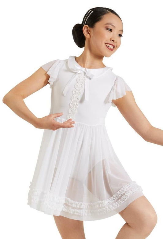 Pre-Owned Costume Weissman  11931 Medium Child White Purple  Lyrical Rhinestones