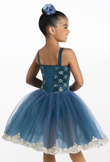 Pre-Owned Costume Weissman  15630 6x-7 Child Purple  Long embroidered tutu Ballet YAGP Pageant Sequin