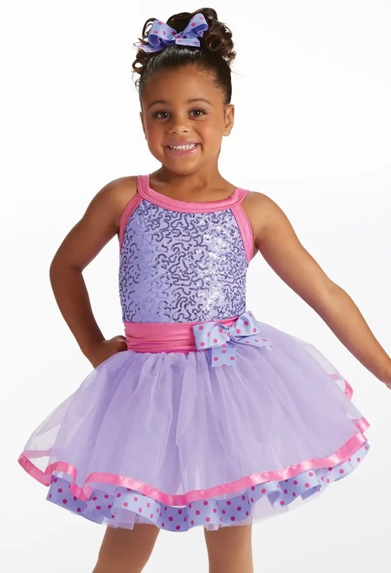 Pre-Owned Costume Weissman  15324 Medium Child  Purple  Tutu Jazz Sequin