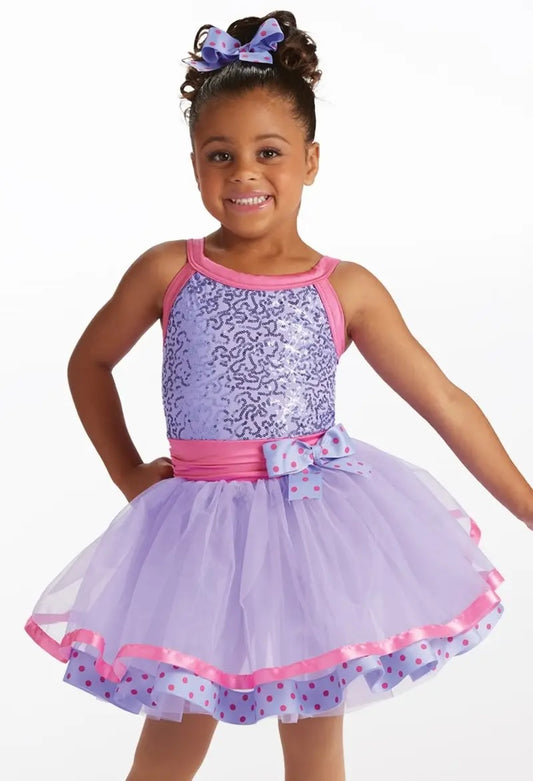 Pre-Owned Costume Weissman  15324 Medium Child  Purple  Tutu Jazz Sequin