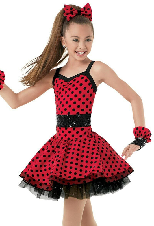 Pre-Owned Costume Weissman  9700 Large Child Red Dress Jazz Sequin