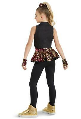 Pre-Owned Costume Weissman  11509 Large Child Red Vest Unitard Jazz Sequin