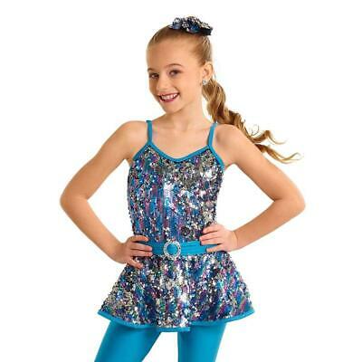 Pre-Owned Costume Curtain Call  E2306 Small Adult Turquoise  Jazz