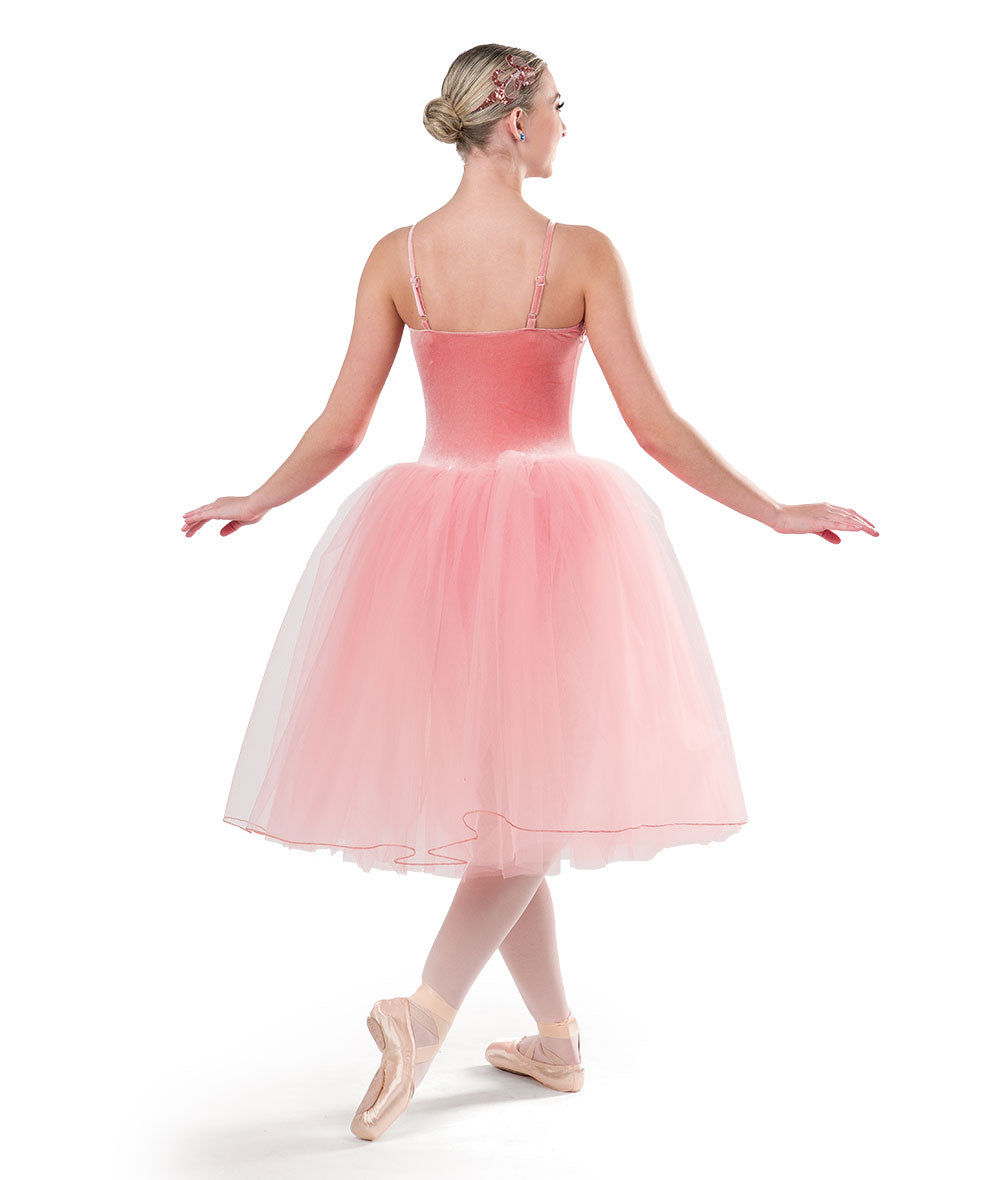 Pre-Owned Costume AWCT 23021 XL Adult Peach Long Tutu Ballet  Sequin