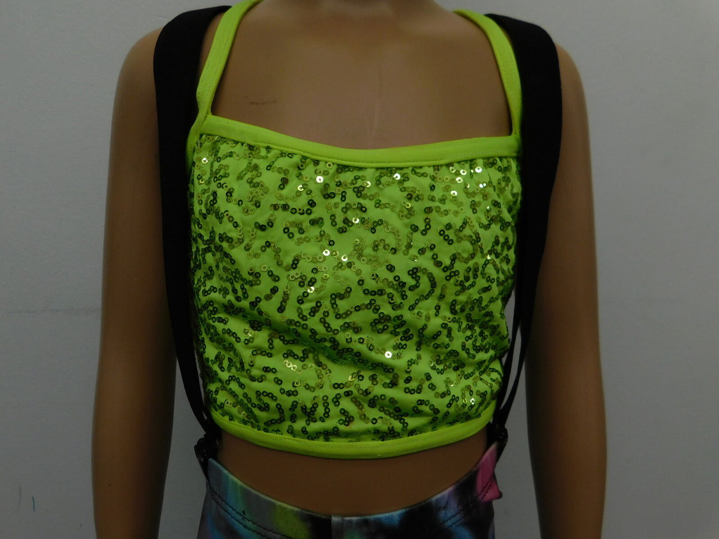 Pre-Owned Costume Weissman  7998 Large Child Colorful 2pc Jazz Hip Hop Tap Sequin