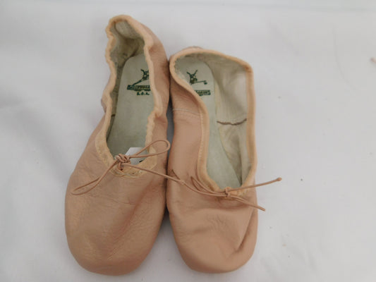 Pre-Owned Ballet Shoes Capezio Big Kid 2C Tie Drawstring Leather Single Strap Full Sole