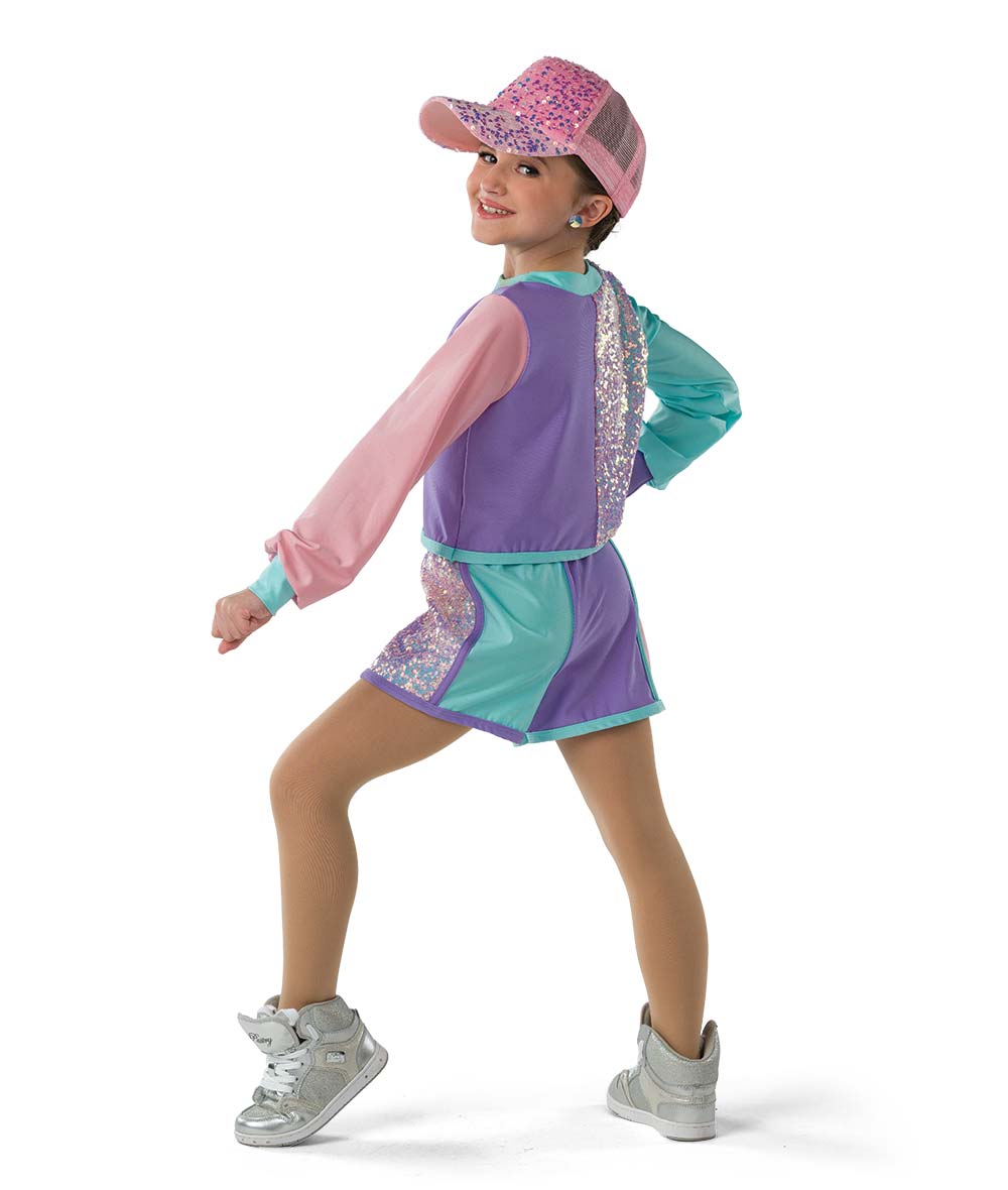 Pre-Owned Costume Medium Child Pastel A Wish Come True 24144 Jazz Hip Hop Tap Clogging Sequin 2 pc