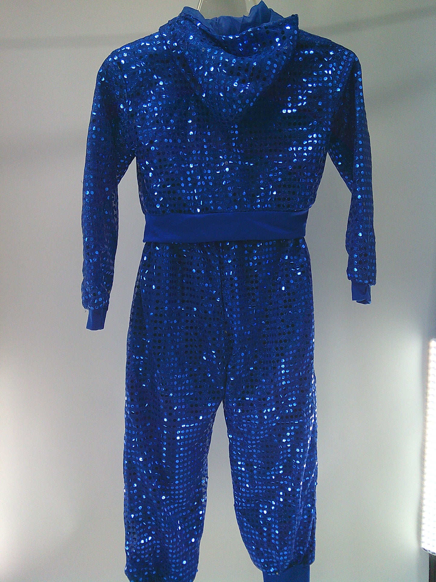 Pre-Owned Costume Unknown   Large Child Blue Hoodie Jazz Tap Sequins